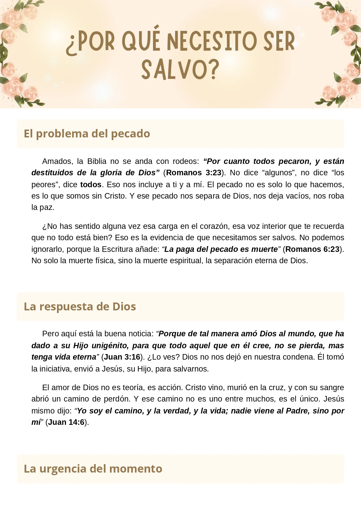 BN001 - Why do I need to be saved?